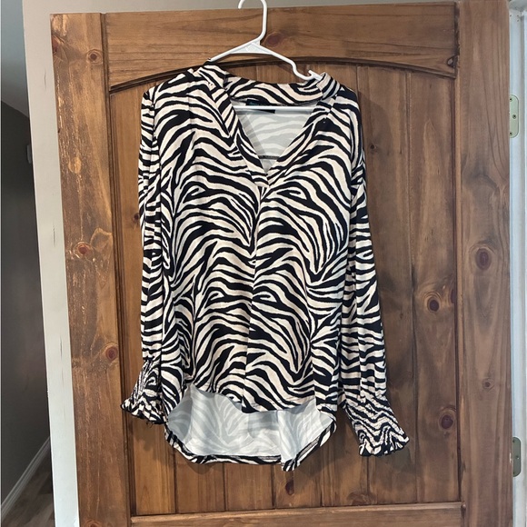 Tops - Zebra Print V-Neck Women's Top